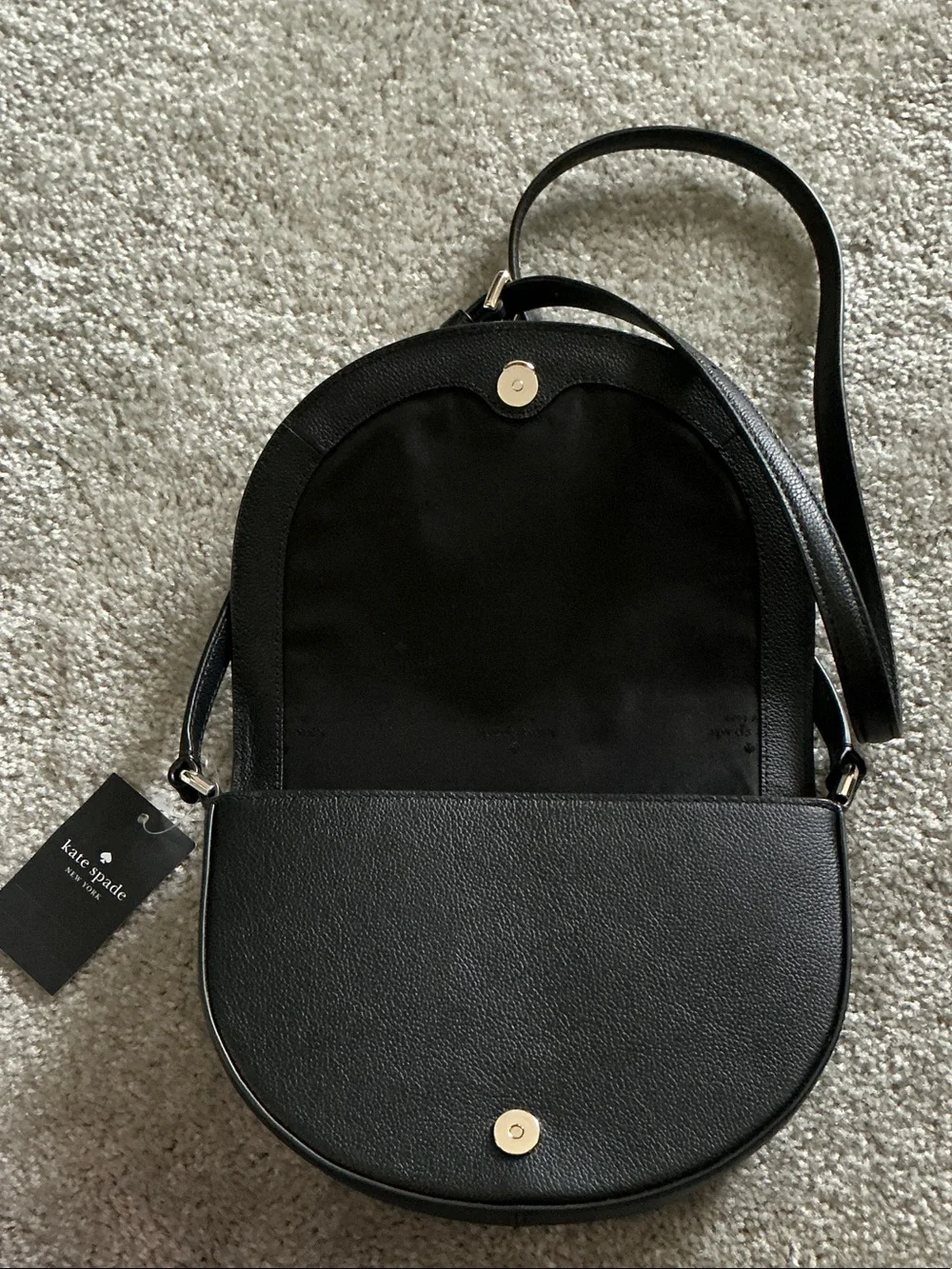 kate spade black leather half-moon crossbody - Picture 4 of 4